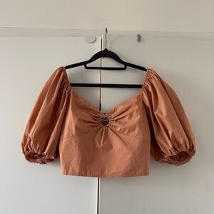 Abercrombie & Fitch Puff Sleeve Blouse in Pink
